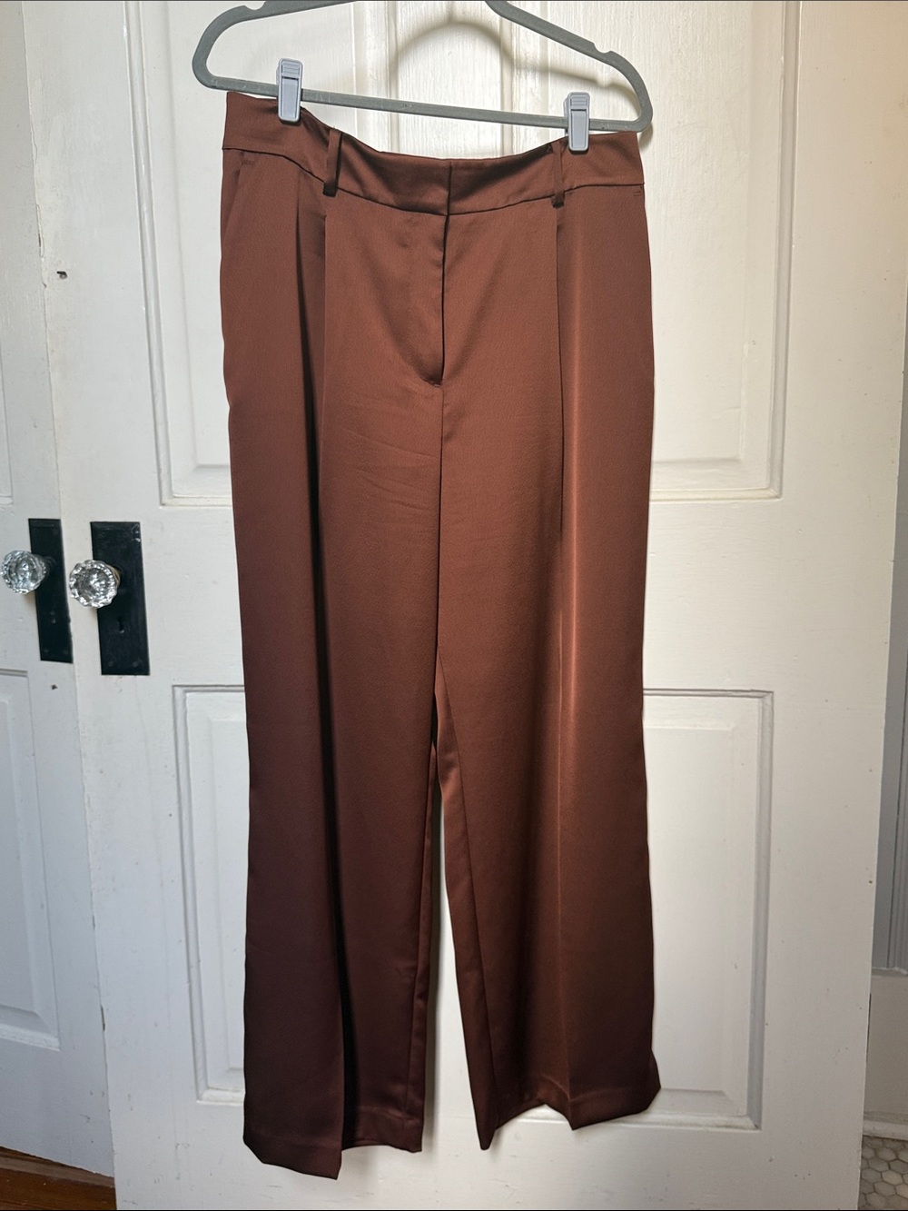 LOFT Wide-Leg Pants in Rich Chestnut Brown